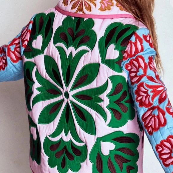 NWT Boden Women’s Fitzrovia Embroidered Jacket Size 6 Quilted Spring Coat Floral - Picture 5 of 16